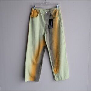 NWT Emmiol tie dye multicolored wide leg jeans